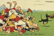 Postcard Cartoon of Rugby Match-Rykoff Collection-Laminated Giclee Print