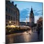 Rynek Glowny (Market Square) at dusk, Krakow, Malopolskie, Poland-Ben Pipe-Mounted Photographic Print