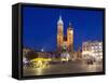 Rynek Glowny (Town Square) and St. Mary's Church-Christian Kober-Framed Stretched Canvas