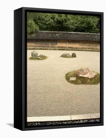 Ryoanji Temple Rock Garden, Ryoan-Ji, Unesco World Heritage Site, Kyoto City, Honshu, Japan-Christian Kober-Framed Stretched Canvas