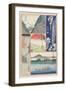 Ryoben-Zan Fall, Ferry Boat at Tamura, Morning Fog at Oyama Shrine, Mountain and Valley-Utagawa Hiroshige-Framed Giclee Print