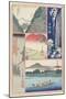 Ryoben-Zan Fall, Ferry Boat at Tamura, Morning Fog at Oyama Shrine, Mountain and Valley-Utagawa Hiroshige-Mounted Giclee Print