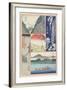 Ryoben-Zan Fall, Ferry Boat at Tamura, Morning Fog at Oyama Shrine, Mountain and Valley-Utagawa Hiroshige-Framed Giclee Print