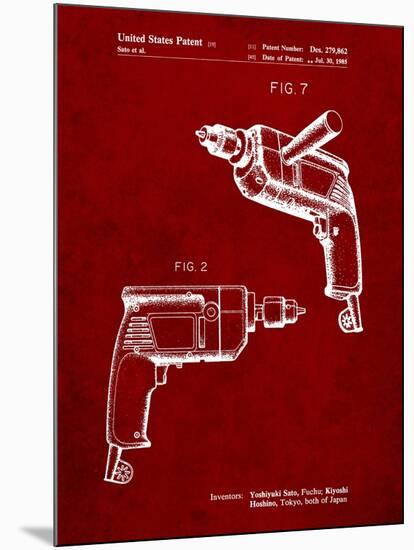 Ryobi Electric Drill Patent-Cole Borders-Mounted Art Print