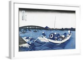 Ryogoku Bridge at Night from the Oumaja Side-null-Framed Giclee Print