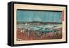 Ryogoku Hanabi No Zu-Utagawa Hiroshige-Framed Stretched Canvas