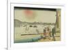 Ryogoku Yusuzumi (Evening cool at Ryogoku)-Katsushika Hokusai-Framed Giclee Print