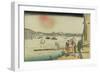 Ryogoku Yusuzumi (Evening cool at Ryogoku)-Katsushika Hokusai-Framed Giclee Print