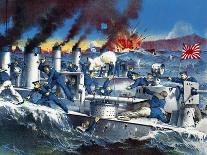 The Destruction of Russian Torpedo Destroyers by Japanese Destroyers at Port Arthur, 1904-Ryozo Tanaka-Giclee Print