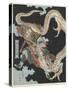 Ryu Ho Killing a White Snake, 1800-1850-Toyota Hokkei-Stretched Canvas