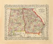 County Map of Georgia and Alabama, 1868-S^A^ Mitchell-Premium Giclee Print