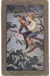 Peter Pan and Wendy Sit in a Treetop in Never-Never Land-S. Barham-Photographic Print