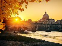 View at Tiber and St. Peter's Cathedral in Rome-S Borisov-Framed Photographic Print