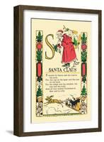 S for Santa Claus-Tony Sarge-Framed Art Print