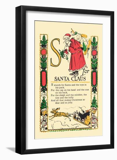 S for Santa Claus-Tony Sarge-Framed Art Print