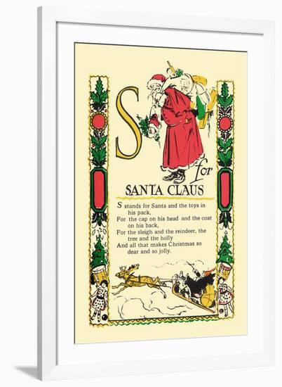 S for Santa Claus-Tony Sarge-Framed Art Print