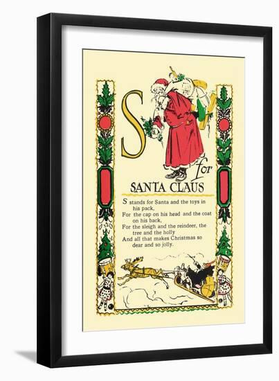 S for Santa Claus-Tony Sarge-Framed Art Print