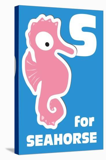 S For The Seahorse, An Animal Alphabet For The Kids-Elizabeta Lexa-Stretched Canvas
