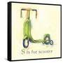 S is for Scooter-Catherine Richards-Framed Stretched Canvas