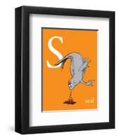 S is for Seal (orange)-Theodor (Dr. Seuss) Geisel-Framed Art Print