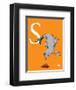 S is for Seal (orange)-Theodor (Dr. Seuss) Geisel-Framed Art Print