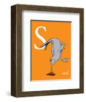 S is for Seal (orange)-Theodor (Dr. Seuss) Geisel-Framed Art Print