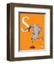 S is for Seal (orange)-Theodor (Dr. Seuss) Geisel-Framed Art Print