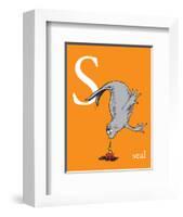 S is for Seal (orange)-Theodor (Dr. Seuss) Geisel-Framed Art Print