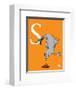 S is for Seal (orange)-Theodor (Dr. Seuss) Geisel-Framed Art Print