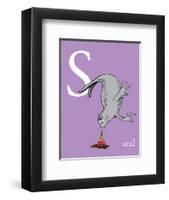 S is for Seal (purple)-Theodor (Dr. Seuss) Geisel-Framed Art Print