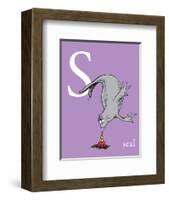 S is for Seal (purple)-Theodor (Dr. Seuss) Geisel-Framed Art Print