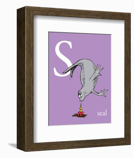 S is for Seal (purple)-Theodor (Dr. Seuss) Geisel-Framed Art Print