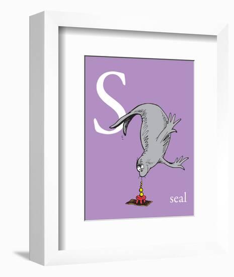 S is for Seal (purple)-Theodor (Dr. Seuss) Geisel-Framed Art Print