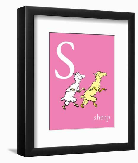 S is for Sheep (pink)-Theodor (Dr. Seuss) Geisel-Framed Art Print