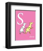 S is for Sheep (pink)-Theodor (Dr. Seuss) Geisel-Framed Art Print