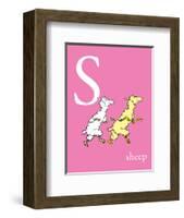 S is for Sheep (pink)-Theodor (Dr. Seuss) Geisel-Framed Art Print