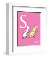 S is for Sheep (pink)-Theodor (Dr. Seuss) Geisel-Framed Art Print