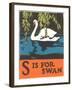 S is for Swan-null-Framed Art Print