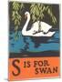 S is for Swan-null-Mounted Art Print