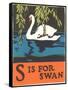 S is for Swan-null-Framed Stretched Canvas