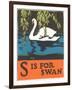 S is for Swan-null-Framed Art Print