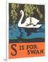 S is for Swan-null-Framed Art Print