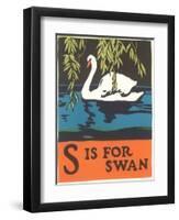 S is for Swan-null-Framed Art Print