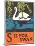 S is for Swan-null-Mounted Art Print