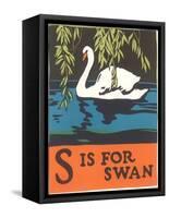 S is for Swan-null-Framed Stretched Canvas