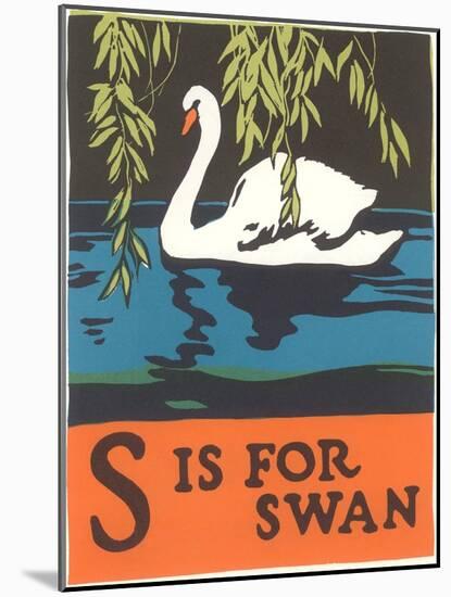 S is for Swan-null-Mounted Art Print