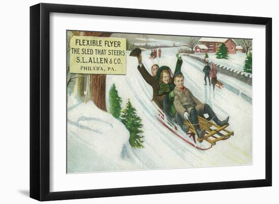 S L Allen & Co Flexible Flyer Sled - Philadelphia, PA-Lantern Press-Framed Art Print