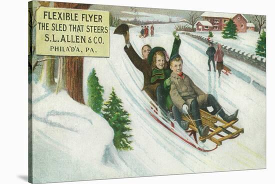 S L Allen & Co Flexible Flyer Sled - Philadelphia, PA-Lantern Press-Stretched Canvas