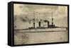 S.M.S. Fürst Bismarck, Kriegsschiff in Fahrt, Rauch-null-Framed Stretched Canvas