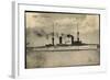 S.M.S. Fürst Bismarck, Kriegsschiff in Fahrt, Rauch-null-Framed Giclee Print